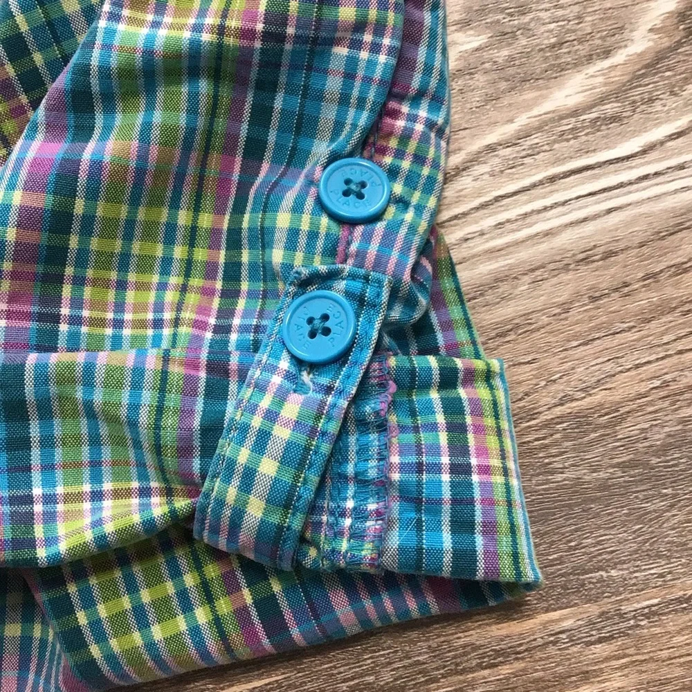 The Children’s Place Blue Plaid Roll Tab Bermuda Short Adjustable Waist 6